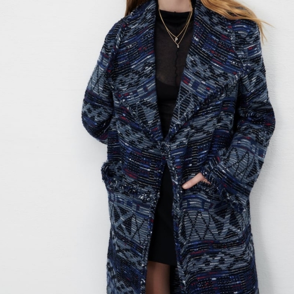 Zara Fluid Jacquard Coat Limited Edition.S. - Picture 5 of 8